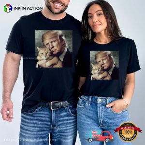 Trump And Cat Lady Funny Political T shirt 1