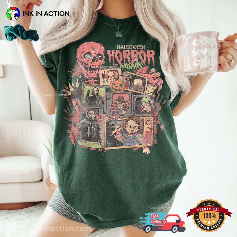 Vintage 90s Halloween Horror Night Comfort Color Tee Vintage 90s Halloween Horror Night Comfort Color Tee