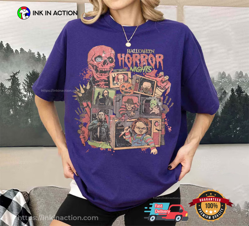 Vintage 90s Halloween Horror Night Comfort Color Tee Vintage 90s Halloween Horror Night Comfort Color Tee