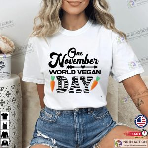 Vintage One November World Vegan Day Unisex T shirt 3