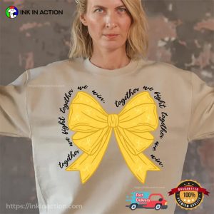 Yellow Bow Coquette Childhood Cancer Awareness Tee 1