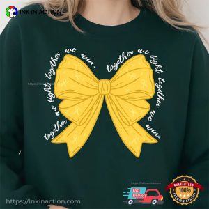 Yellow Bow Coquette Childhood Cancer Awareness Tee 2