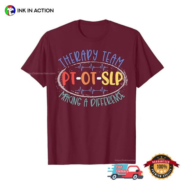 SLP Therapy Team Making A Difference Retro T-shirt