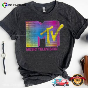 80s MTV Fluorescent Gradient Logo T shirt 2