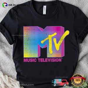 80s MTV Fluorescent Gradient Logo T shirt 3