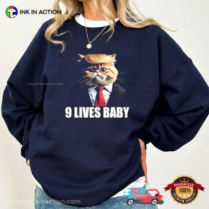 9 Lives Baby Funny Trump Cat T shirt 2