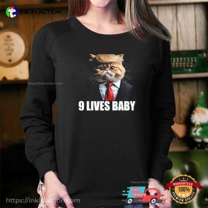 9 Lives Baby Funny Trump Cat T shirt 3