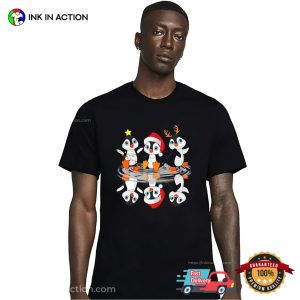 Adorable Christmas Penguins T shirt 2