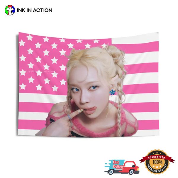 Aespa Winter Cute Pink American Flag