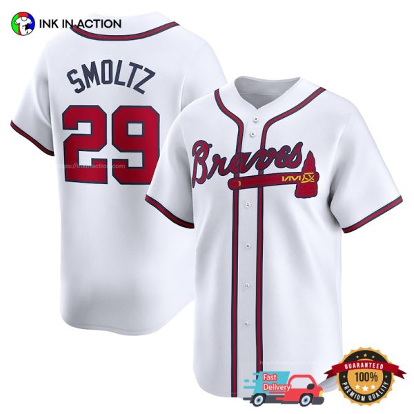 Atlanta Braves John Smoltz White Baseball Jersey