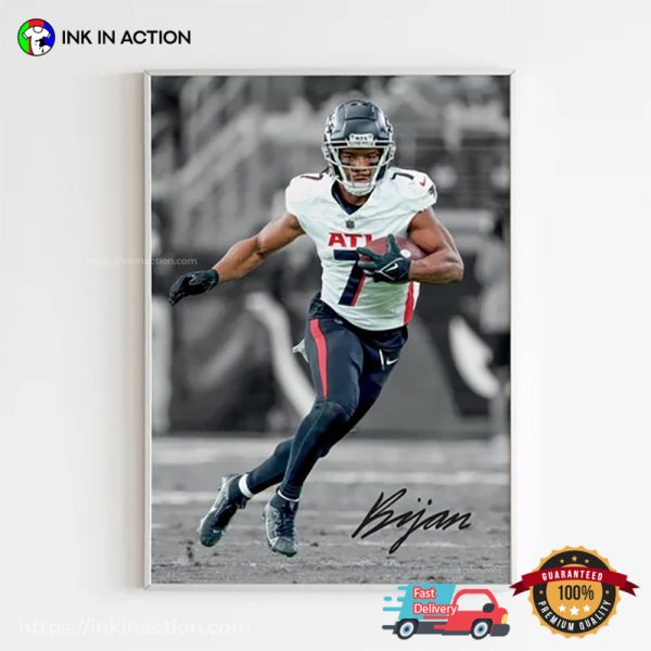 Atlanta Falcons Bijan Robinson Signature Wall Art