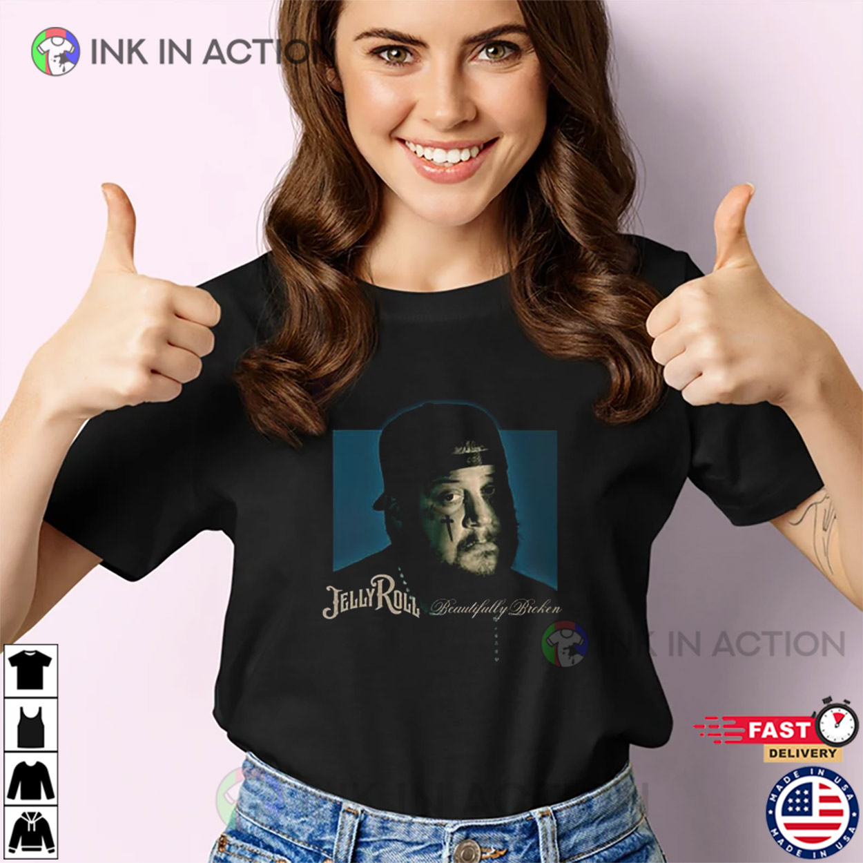 Beautifully Broken Portrait Jelly Roll Shirt Beautifully Broken Portrait Jelly Roll Shirt