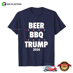 Beer BBQ Trump 2024 Funny Election Shirt 3