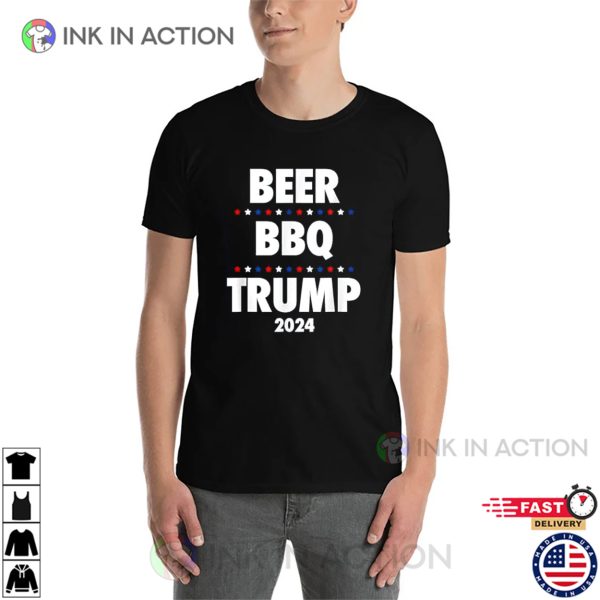 Beer BBQ Trump 2024 Funny Election Shirt