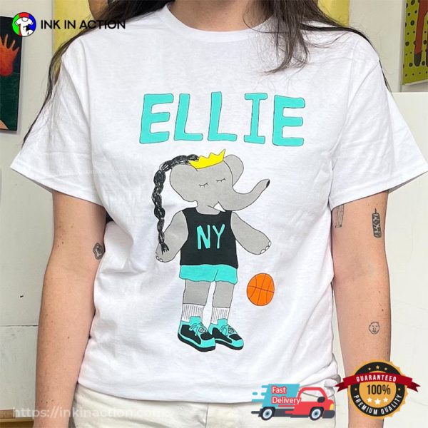 Big Ellie Elephant New York Liberty Basketball Tee