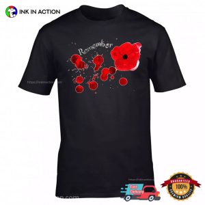 Blood And Opium Poppy Remembrance Day Shirt