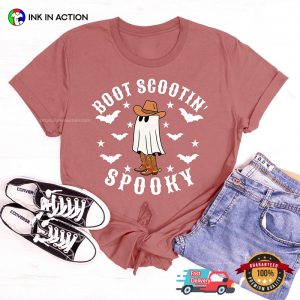 Boot Scootin' Spooky Ghost Comfort Colors T shirt 4