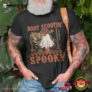 Boot Scootin Spooky Western Cowboy Ghost Vintage Halloween T-shirt