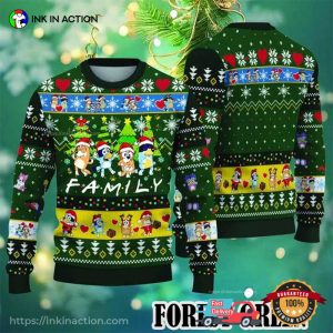 Cartoon Bluey Family Ugly Christmas Sweater No. 1