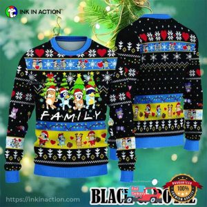 Cartoon Bluey Family Ugly Christmas Sweater No. 2