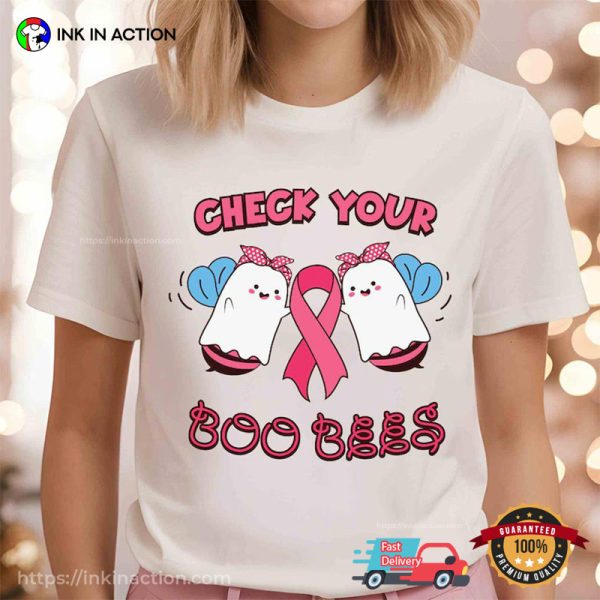 Check Your Boo Bees Breast Cancer Awareness T-shirt