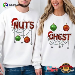 Chest And Nuts Couples Christmas, Holiday Matching Tee 3