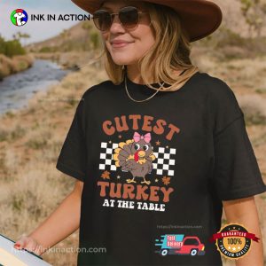 Coolest Turkey At The Table, Thanksgiving Turkey T-Shirt