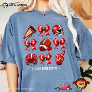 Custom Football Coquette Bow Comfort Colors T-shirt