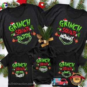 Custom Grinch Squad Family Uniform Matching Xmas Holiday T shirt 2