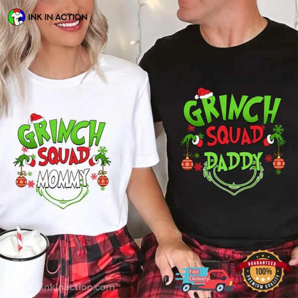 Custom Grinch Squad Family Uniform Matching Xmas Holiday T-shirt