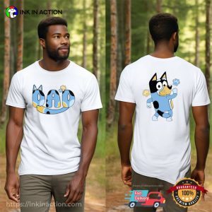 Customized Bluey Mom And Dad Family Matching 2 Sided T-shirt