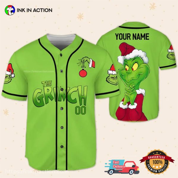 Customized Christmas The Grinch Green Baseball Jersey