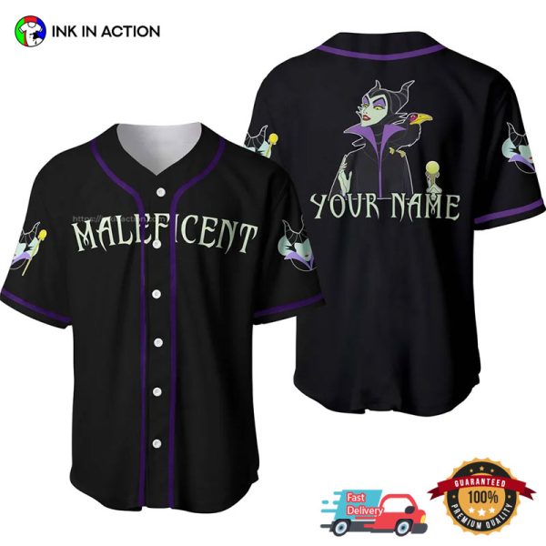 Customized Dark Fairy Maleficent Disney Baseball Jersey