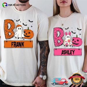 Customized Halloween Ghost Boo Couple Matching Comfort Colors T-shirt