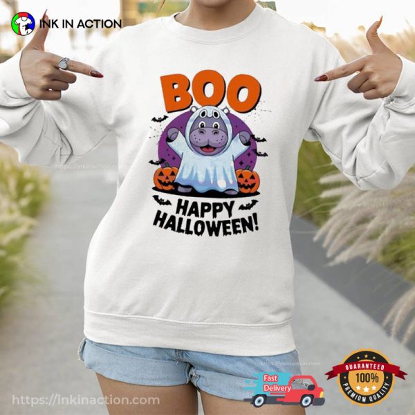 Cute Moo Deng Happy Halloween Boo Shirt