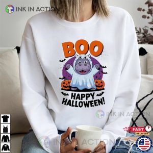 Cute Moo Deng Happy Halloween Boo Shirt 2