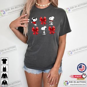 Cute Snoopy And Coquette Bow Cute T-shirt