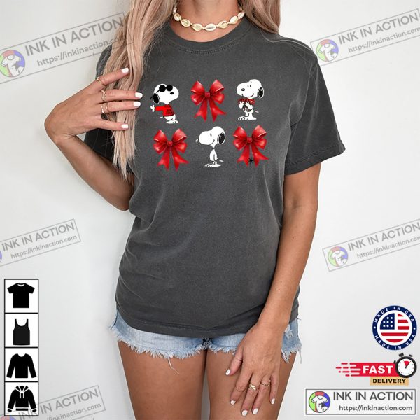 Cute Snoopy And Coquette Bow Cute T-shirt