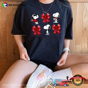 Cute Snoopy And Coquette Bow Cute T shirt 4