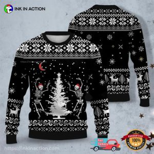 Dancing Skeleton Ugly Christmas Sweater