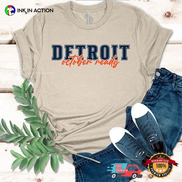 Detroit October Ready Baseball Playoff Season Comfort Colors T-shirt