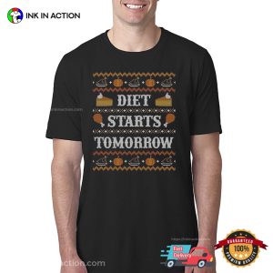 Diet Starts Tomorrow Funny Thanksgiving Graphic Shirt