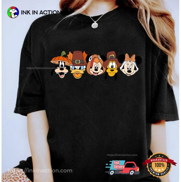 Disney Mickey And Friends Portrait Happy Thanksgiving Shirt