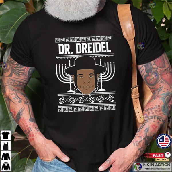 Dr. Dreidel Rapper Hanukkah Menorah Graphic T-shirt