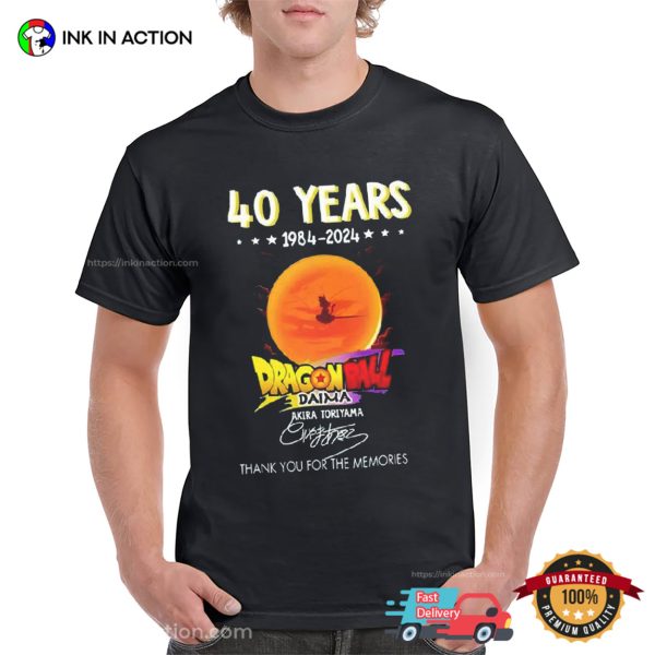 Dragon Ball Z Daima 40 Years Anniversary Akira Toriyama Signature Memorial T-shirt