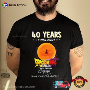 Dragon Ball Z Daima 40 Years Anniversary Akira Toriyama Signature Memorial T shirt 3