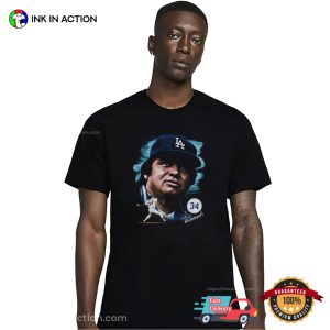 Fernando Valenzuela Los Angeles Dodgers Portrait T shirt 1