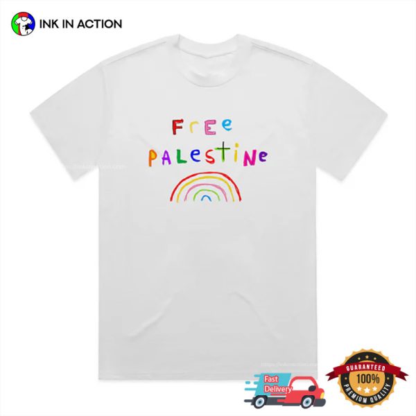 Free Palestine Kid Art T-shirt