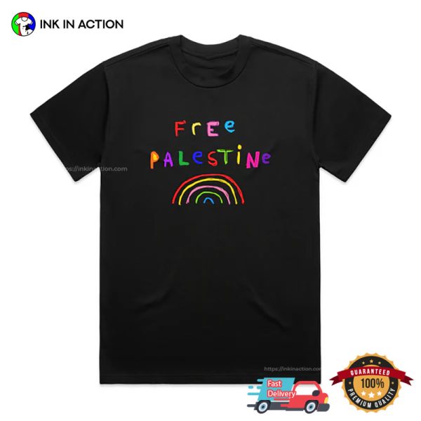 Free Palestine Kid Art T-shirt