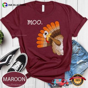 Funny Turkey Moo thanksgiving blessings Comfort Colors Tee 2